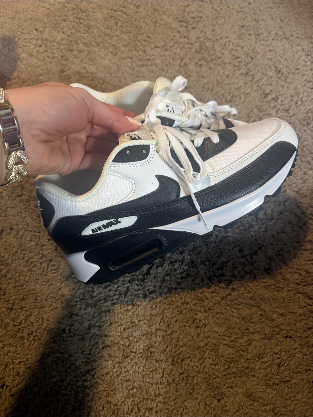 Never worn;  Nike Air Max Sneakers - White & Black